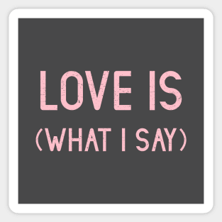 Love Is (What I Say), pink Sticker